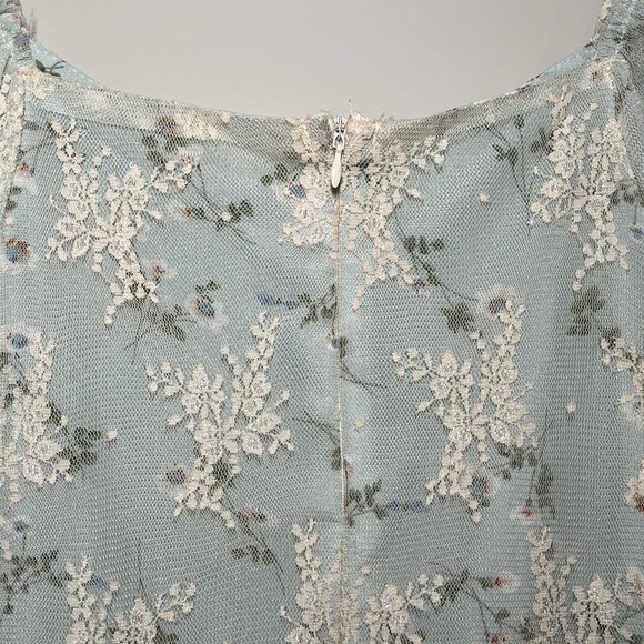 Sage Green Cottagecore Dress with Lace Detailing - Picture 3 of 4